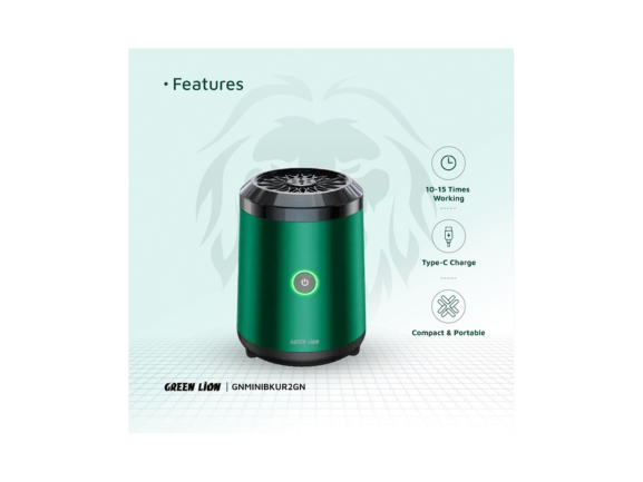 Green Lion Mini Bakhour 2 Incense Burner 2000mAh - Green | Qatar Green Lion Mini Bakhour 2 Incense Burner 2000mAh - Green | Qatar